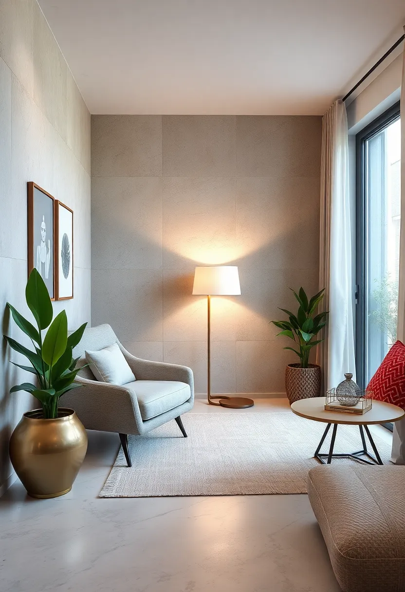 Designate a cozy reading nook with a comfortable chair and soft floor lamp