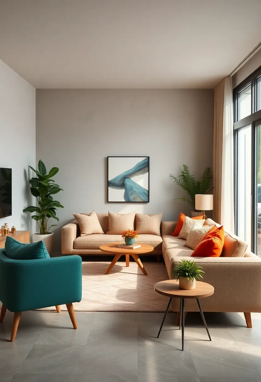 Select furniture with exposed wooden legs to keep the space feeling open and airy