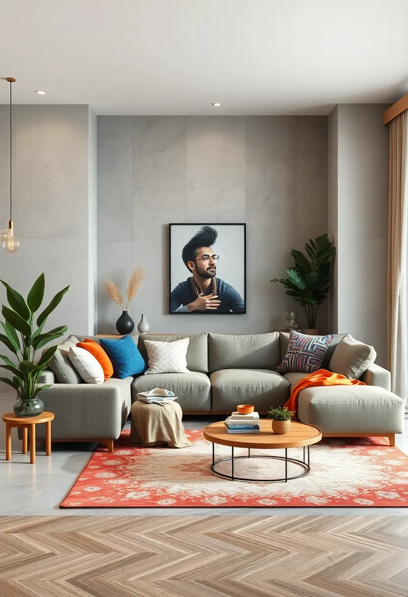 Choose compact modular sofas that can be rearranged to suit different needs