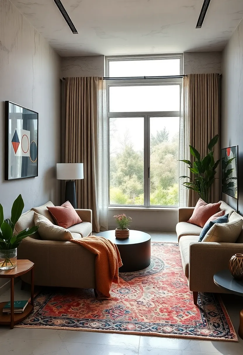 Add a statement piece, like a bold cushion or patterned rug, to inject personality