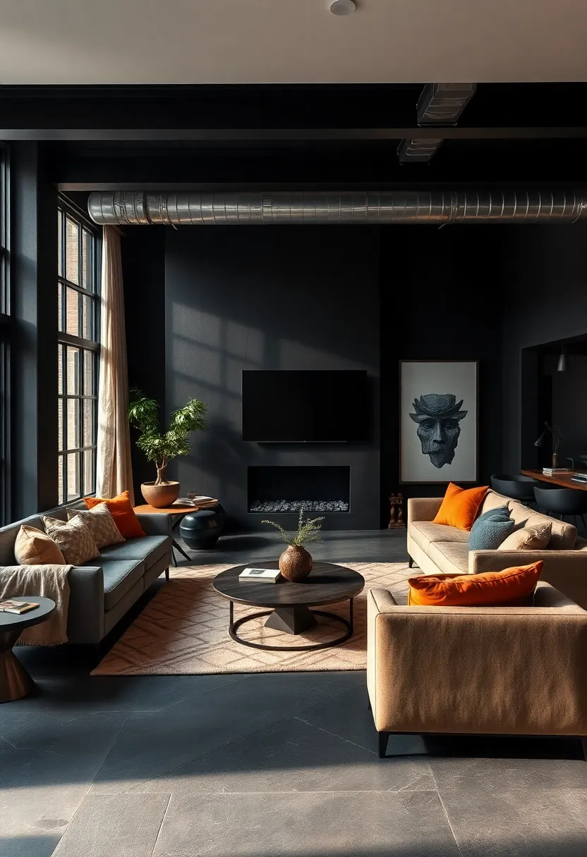 Choose dark concrete‍ or stone flooring for an edgy urban feel that‍ complements ​moody lighting schemes