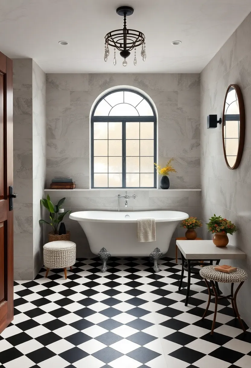 Checkerboard Flooring: Introduce a black-and-white checkerboard floor pattern as a bold yet classic vintage choice
