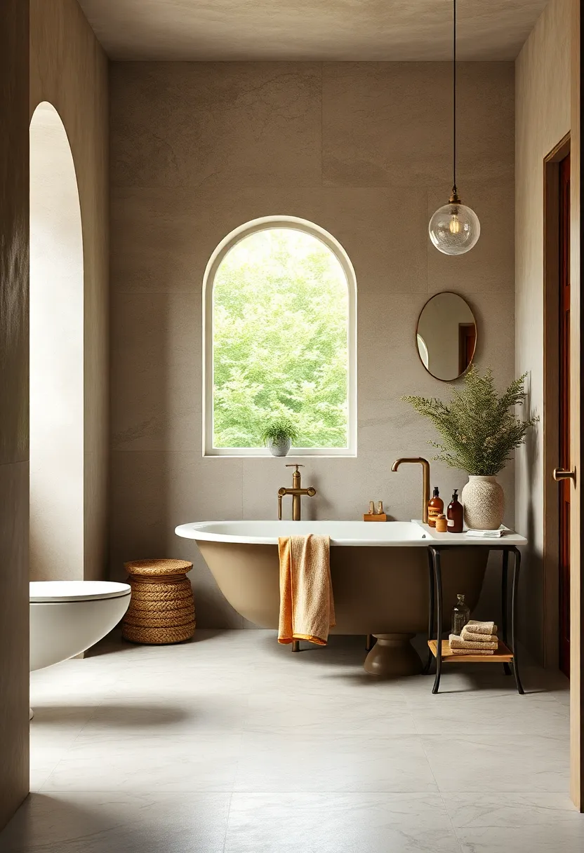 Freestanding towel Racks: Place freestanding brass or wood towel racks for practicality and period-appropriate elegance