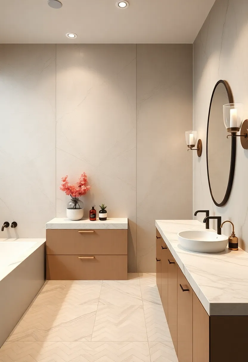 Marble Countertops: Utilize polished marble surfaces for counters to merge durability with opulent vintage grace