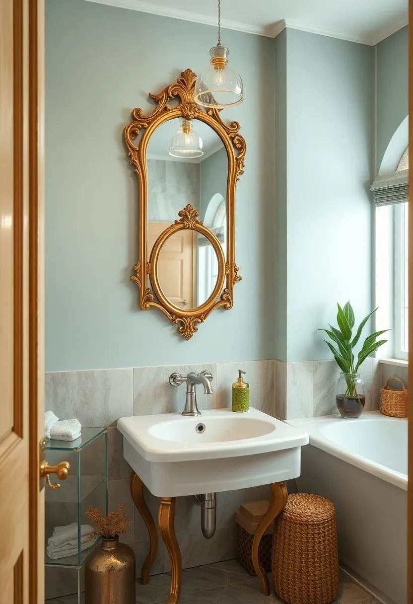 Ornate Mirrors: Hang an ornate, gilded mirror to become a focal point that enhances the vintage aesthetic