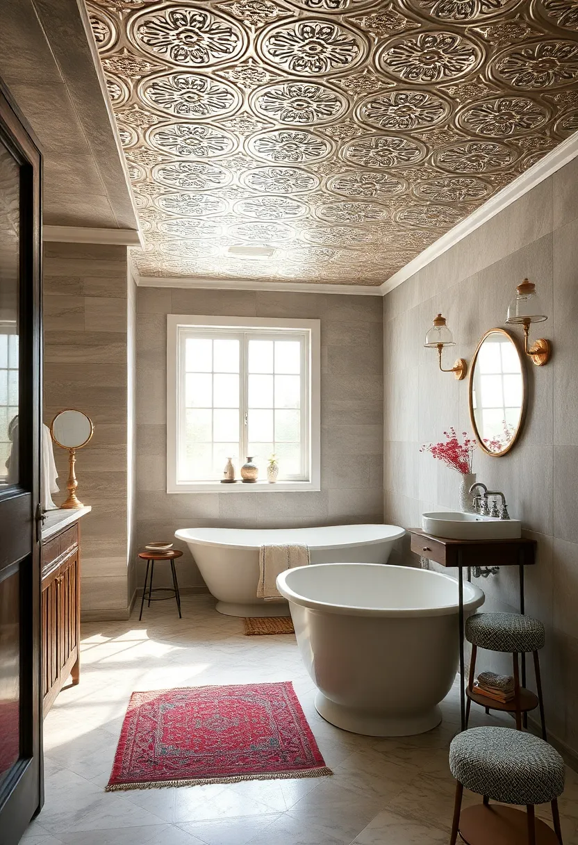 Tin Ceilings: Restore or install decorative tin ceiling panels for a unique architectural detail that enriches the decor