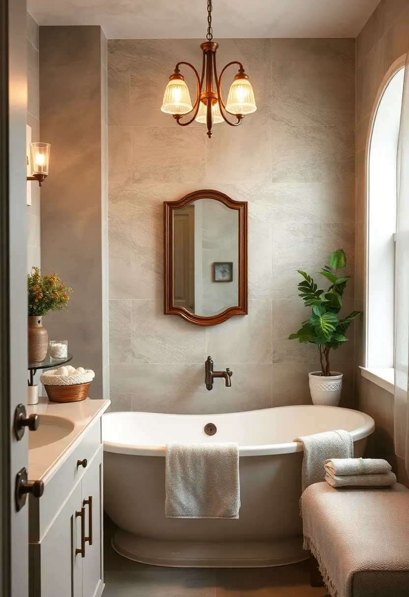 Vintage Lighting: Use antique-inspired sconces or chandeliers with soft, warm lighting to create an inviting ambiance