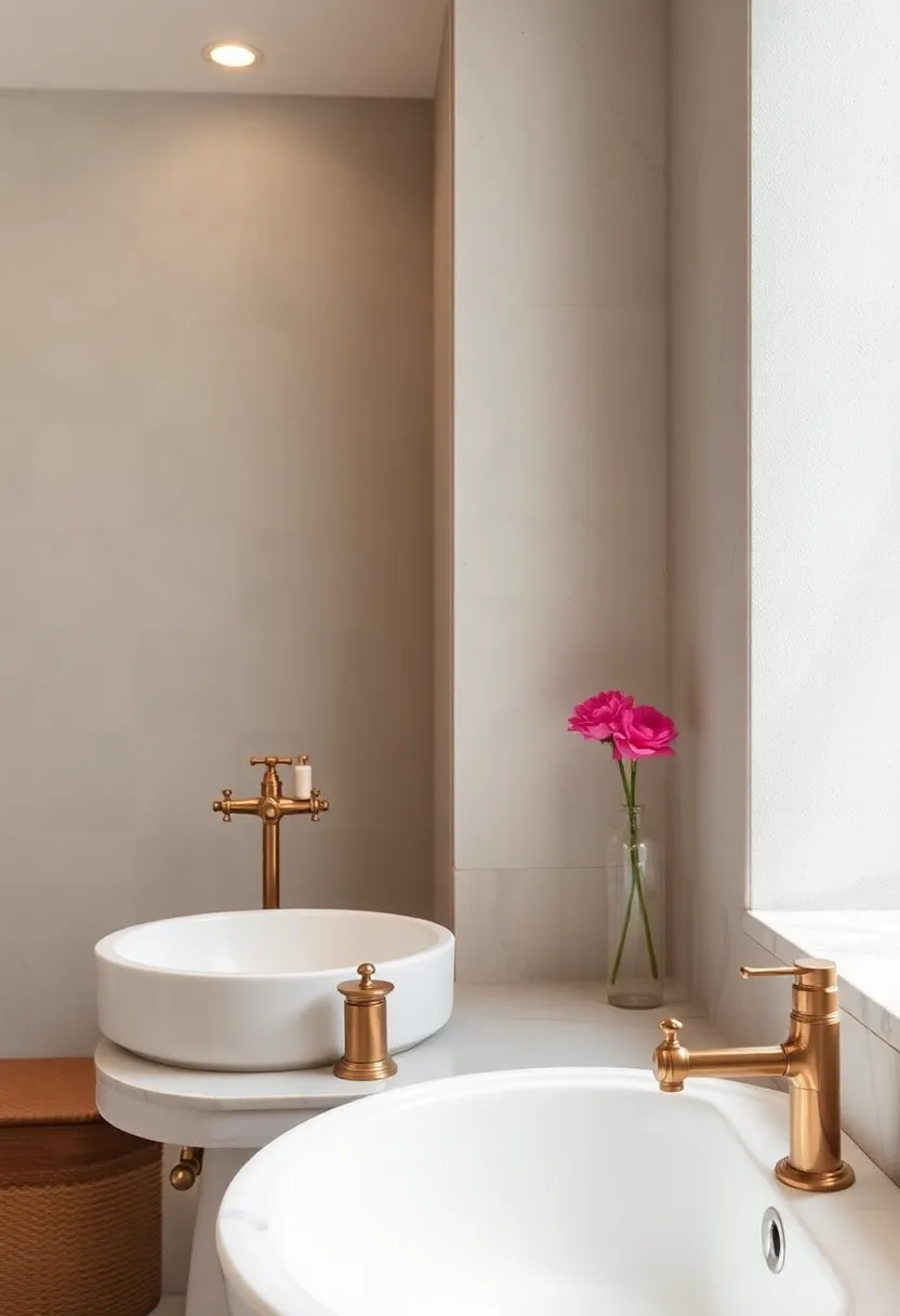 Vintage-inspired Faucets: Install cross-handle faucets with porcelain accents for authentic historical appeal