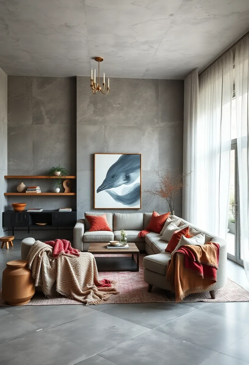 Add scarves or fabric throws with varied weaves draped casually over seating for an effortless layered vibe