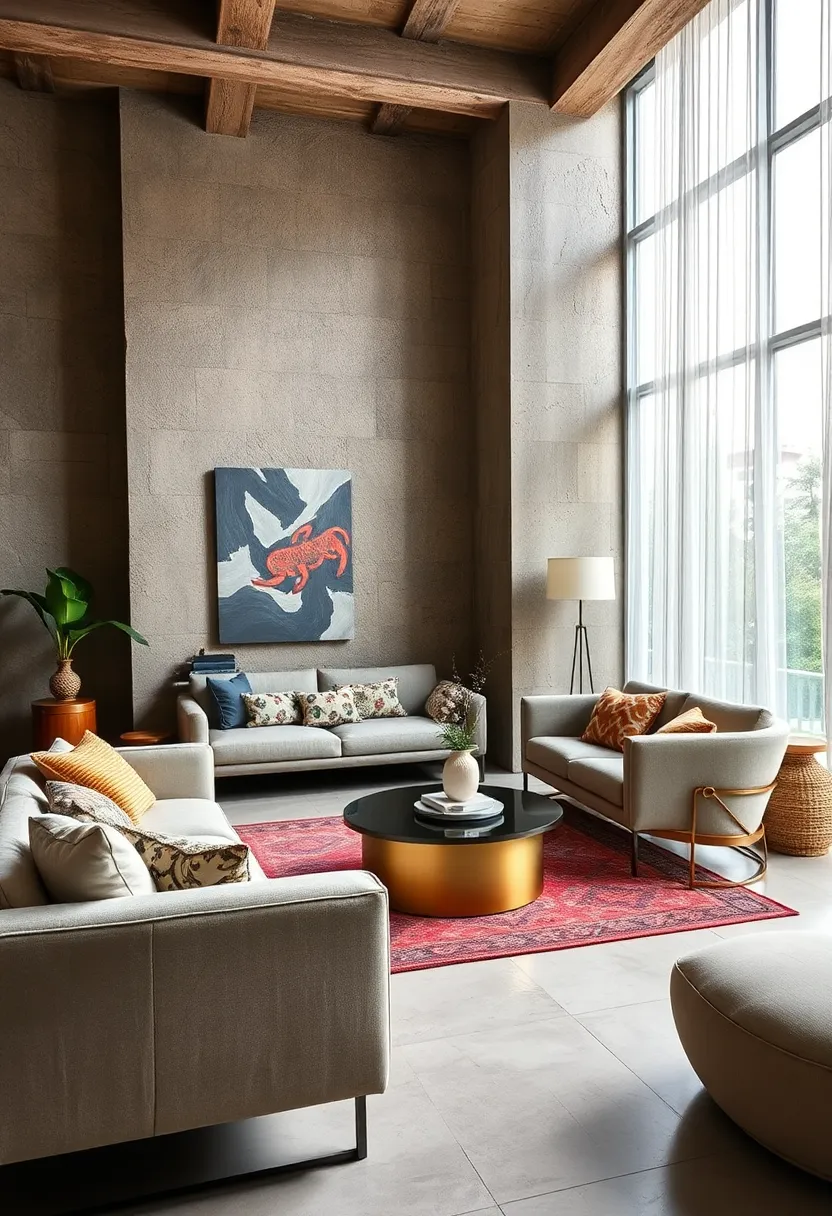 Balance bold prints with solid, textured fabrics like velvet or boucle to avoid visual overload