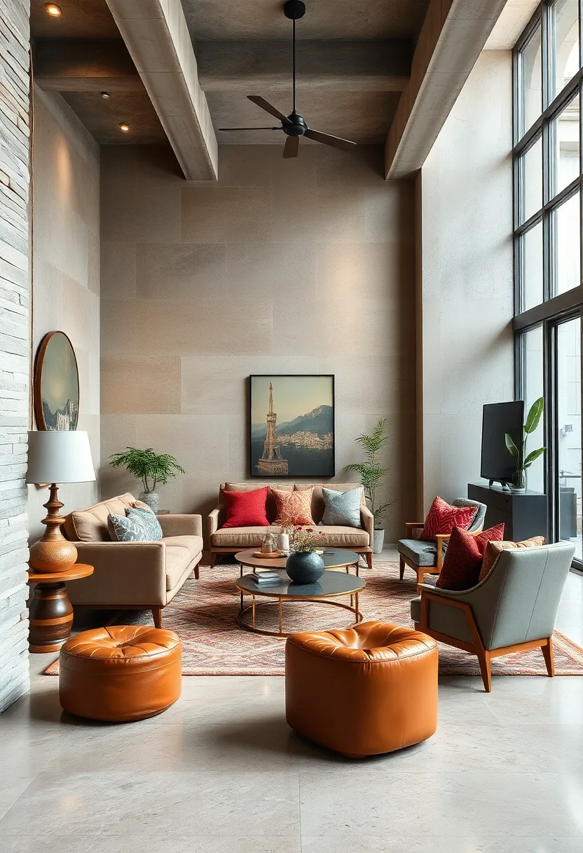 Incorporate leather accents alongside softer textiles to add warmth and edge