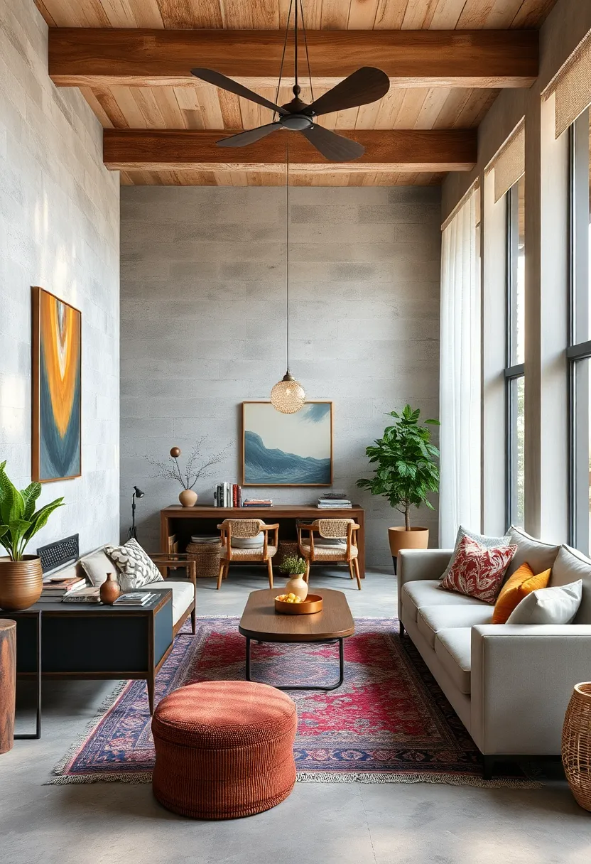 Introduce vintage textiles with modern prints to balance nostalgia with contemporary flair