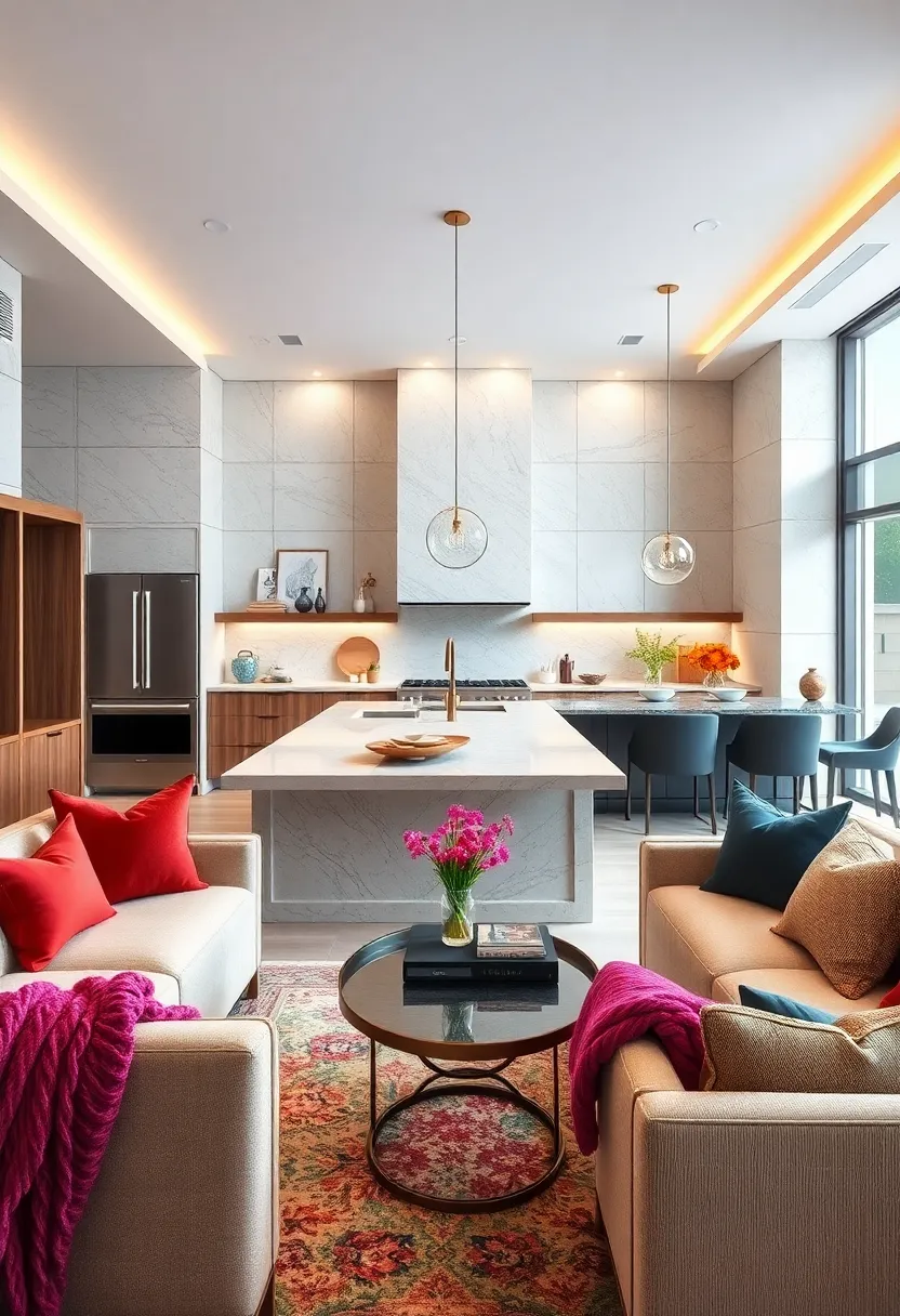 Large Kitchen islands with Built-In Seating