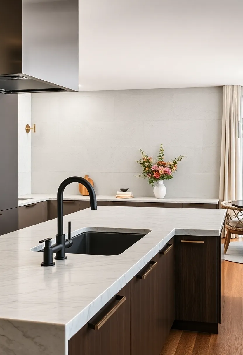 Statement Faucets with Matte Black or Polished Nickel Finish