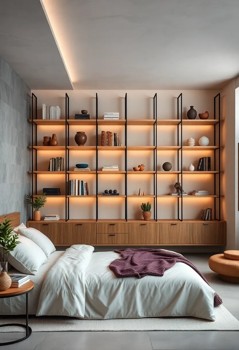 Assemble a ‌grid-style open shelving system ​for‍ a clean and highly functional minimalist ‌storage option