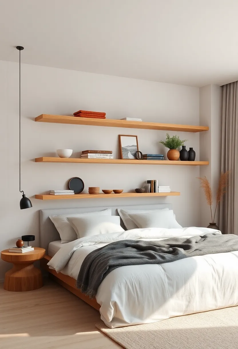 Choose ‌light-colored, natural ​wood shelves to maintain a bright and calming atmosphere in your bedroom