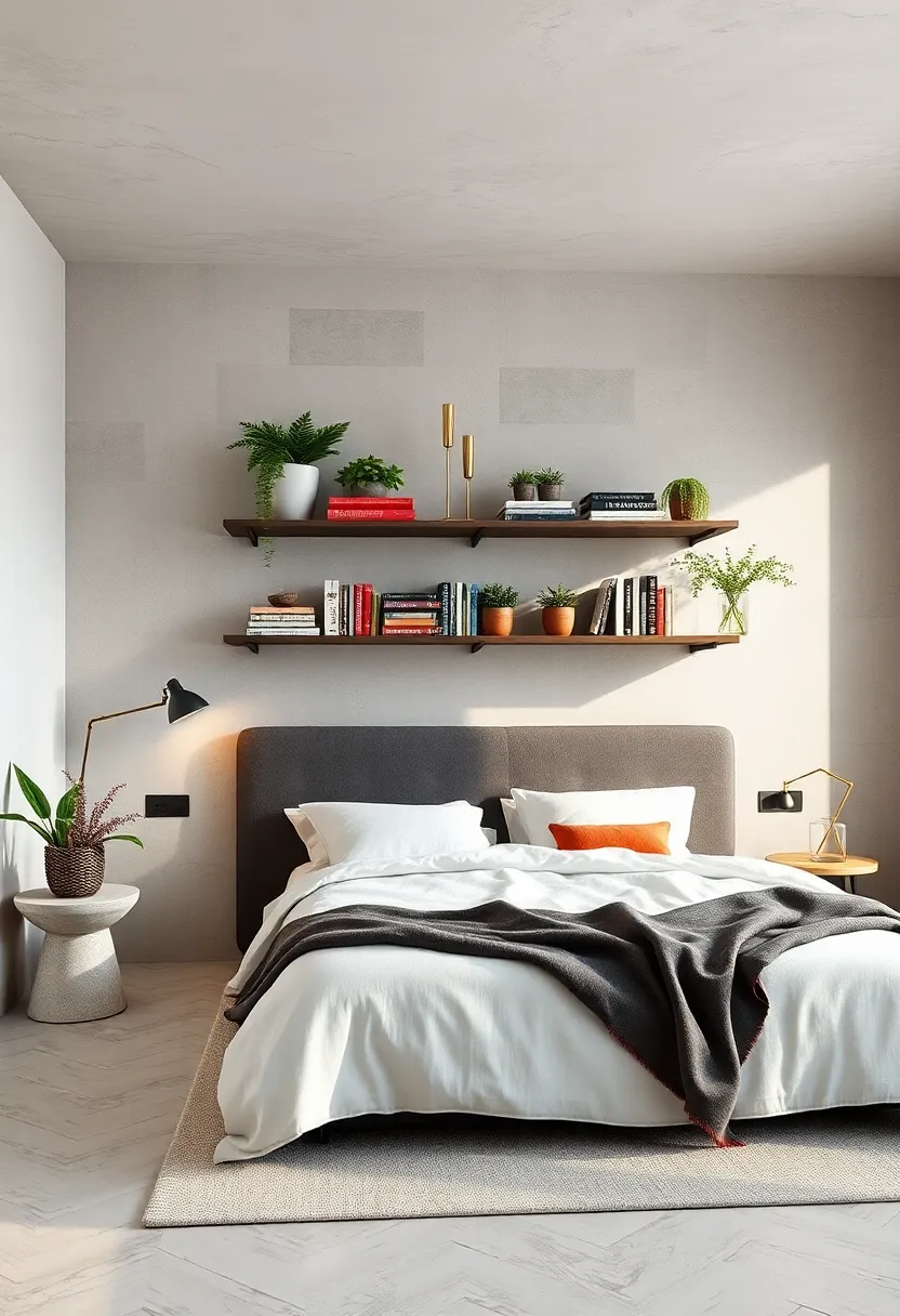 Display a curated ‍selection of books and plants on slim, wall-mounted ‌shelves to add personality⁢ with ⁣minimal clutter