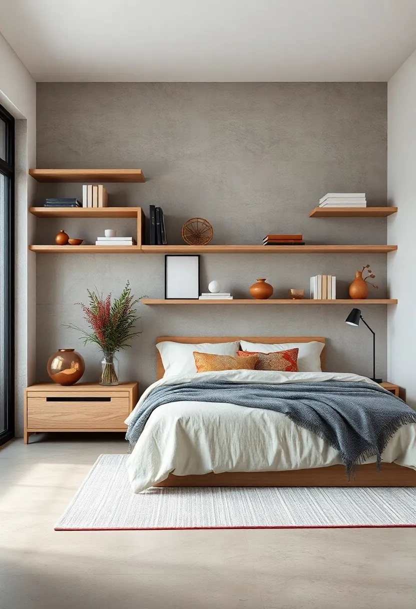 Integrate open ⁤shelving with under-bed storage to maximize space without overwhelming the ​minimalist style