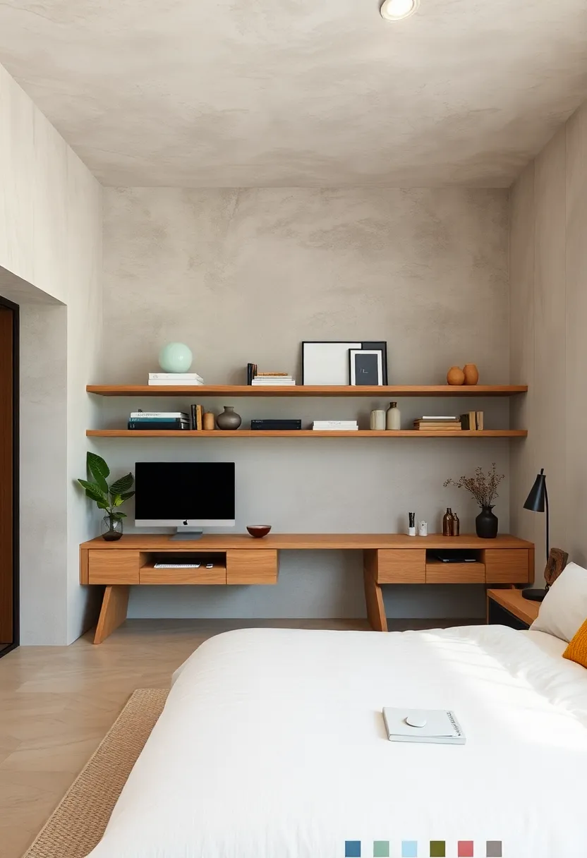 use‌ open shelves ⁤to‌ separate⁢ your sleeping​ area from a small workspace while maintaining an open feel