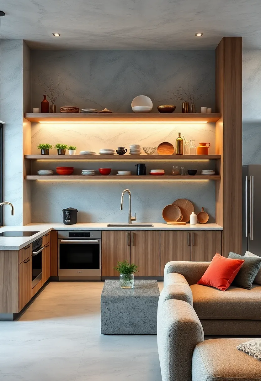 Incorporate Lighting Underneath Shelves to Highlight Your Culinary Collections