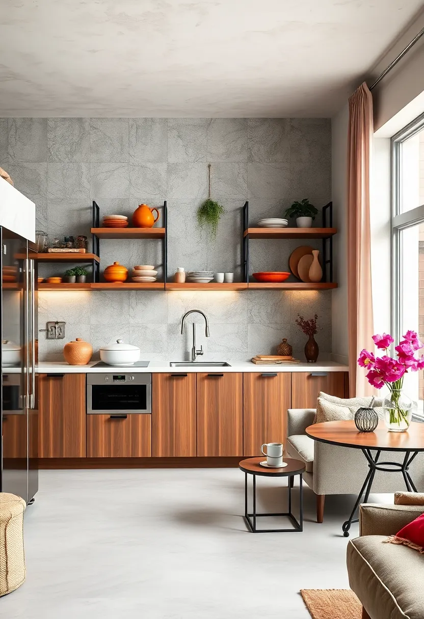 Use Bold and Bright Shelves to Contrast neutrals and Add a Pop of Personality