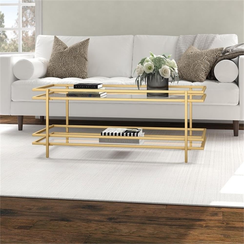 Why We Love the Robillard Brass Coffee Table's Sleek ‌Design