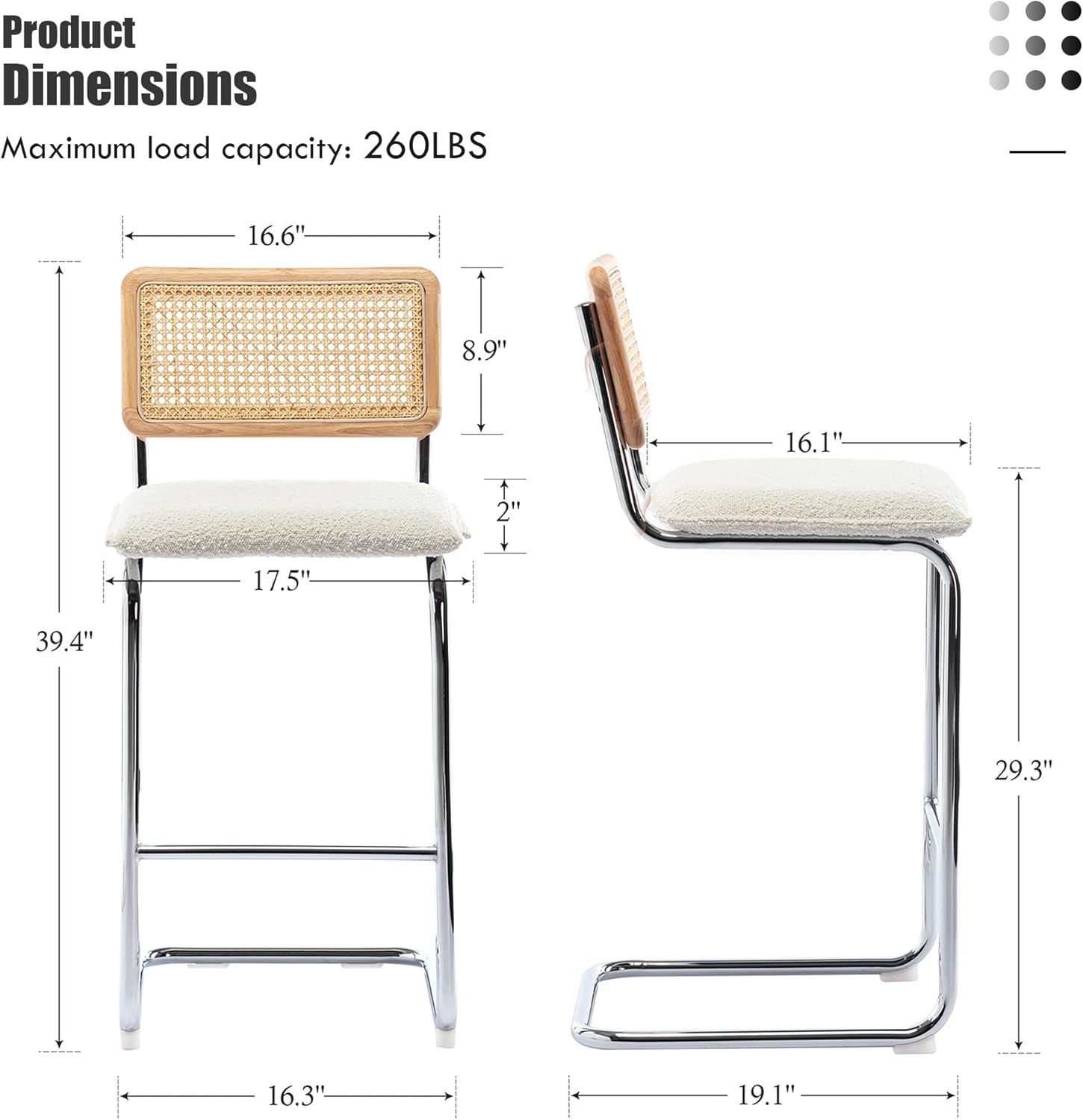 Our Honest Take on Flouki's Chic White boucle Counter⁣ Stools