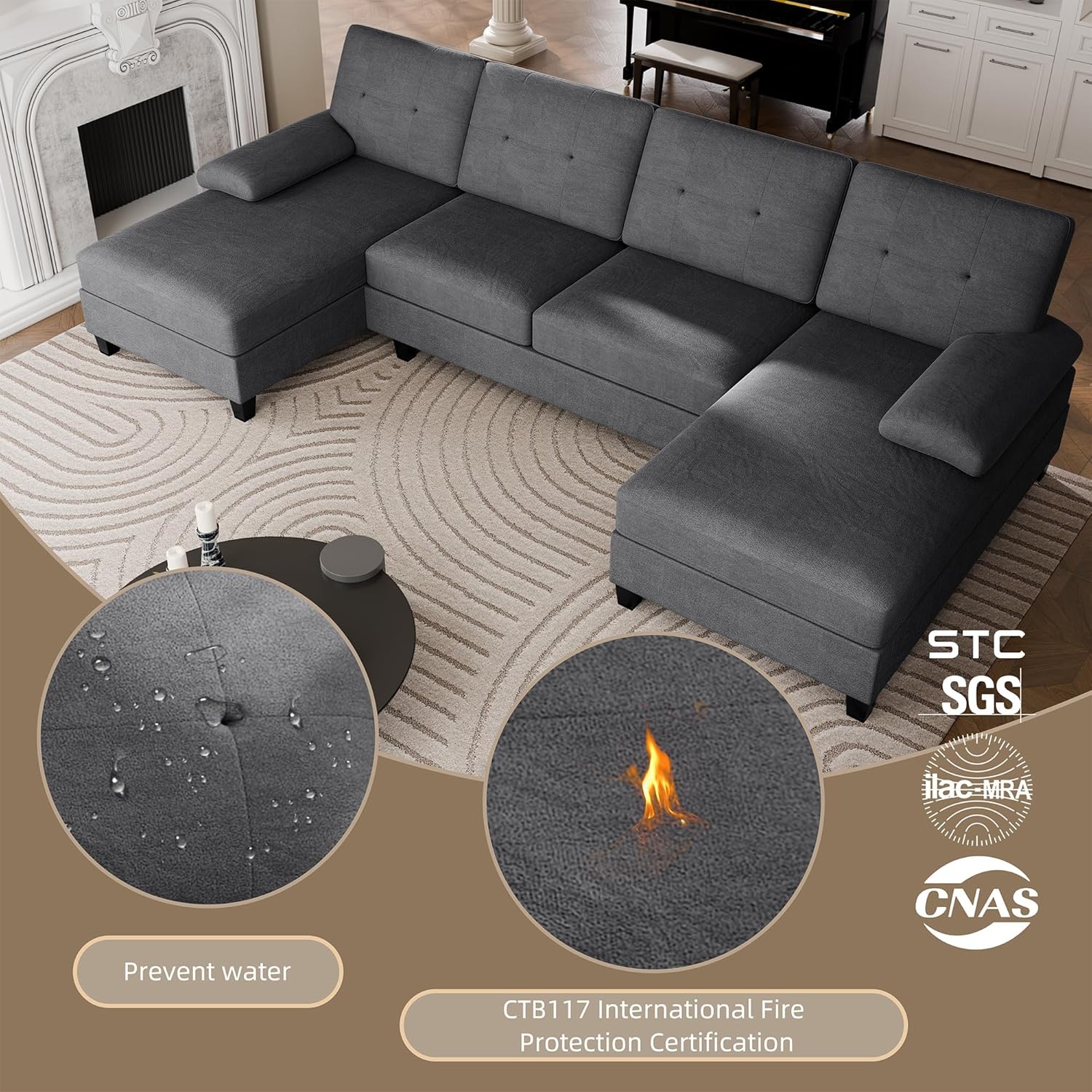 How We Found Comfort and Style in Walsunny's U-Shaped‌ Sectional Sofa