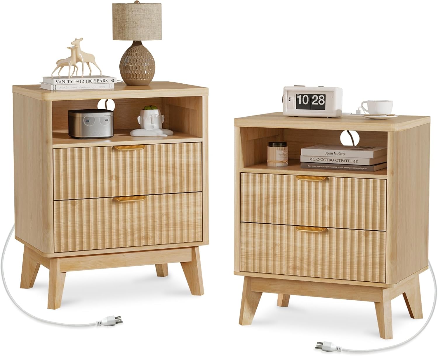 Why We Love the LYNCOHOME Fluted Nightstand Set's Style & Function