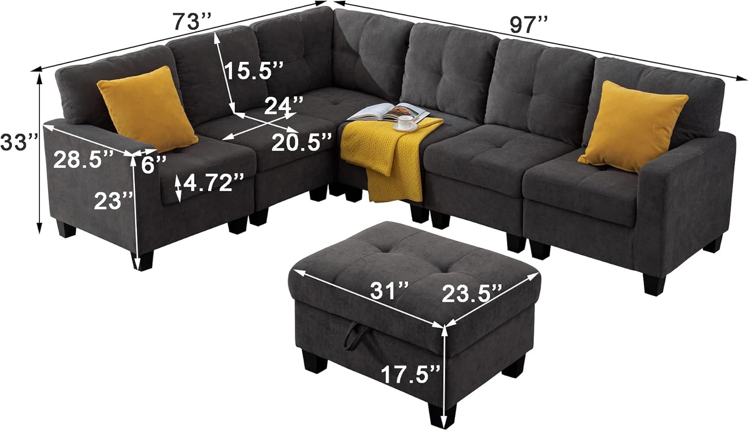 Our Thoughts on the ‍Aeffze Modular Velvet Sectional Sofa's Flexibility