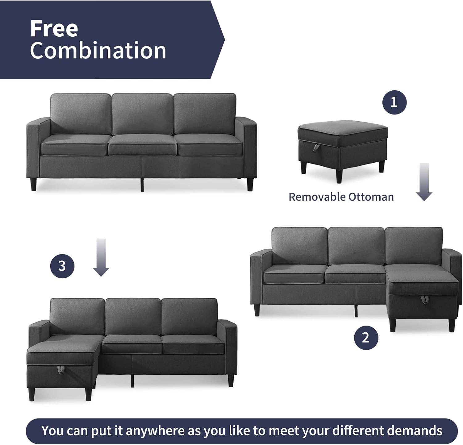 Our Honest Take on ZAFLY's ⁤Stylish 3-Piece Sectional Sofa Set