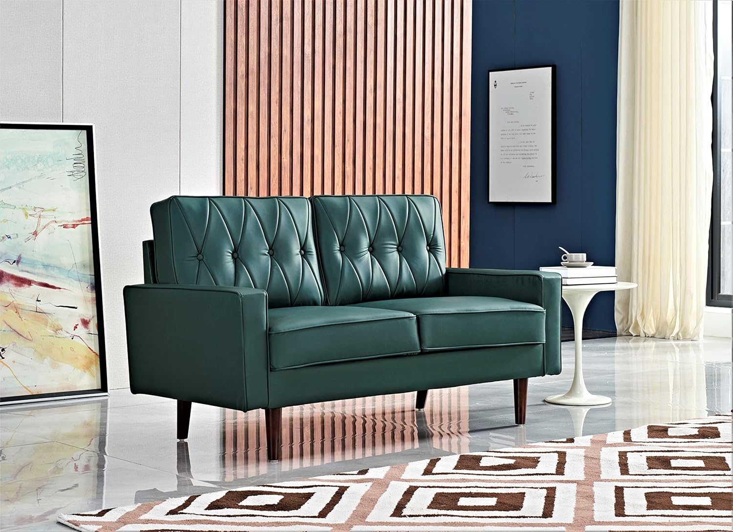 Our Take on Container Furniture's Stylish Blue green Faux Leather Set