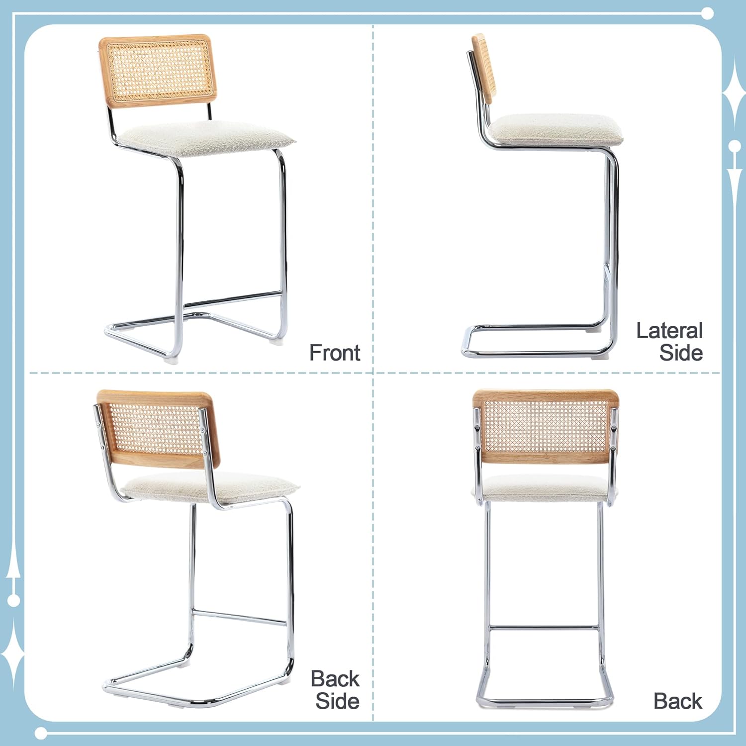 Our Honest Take on⁣ Flouki's Chic ⁣white Boucle Counter Stools