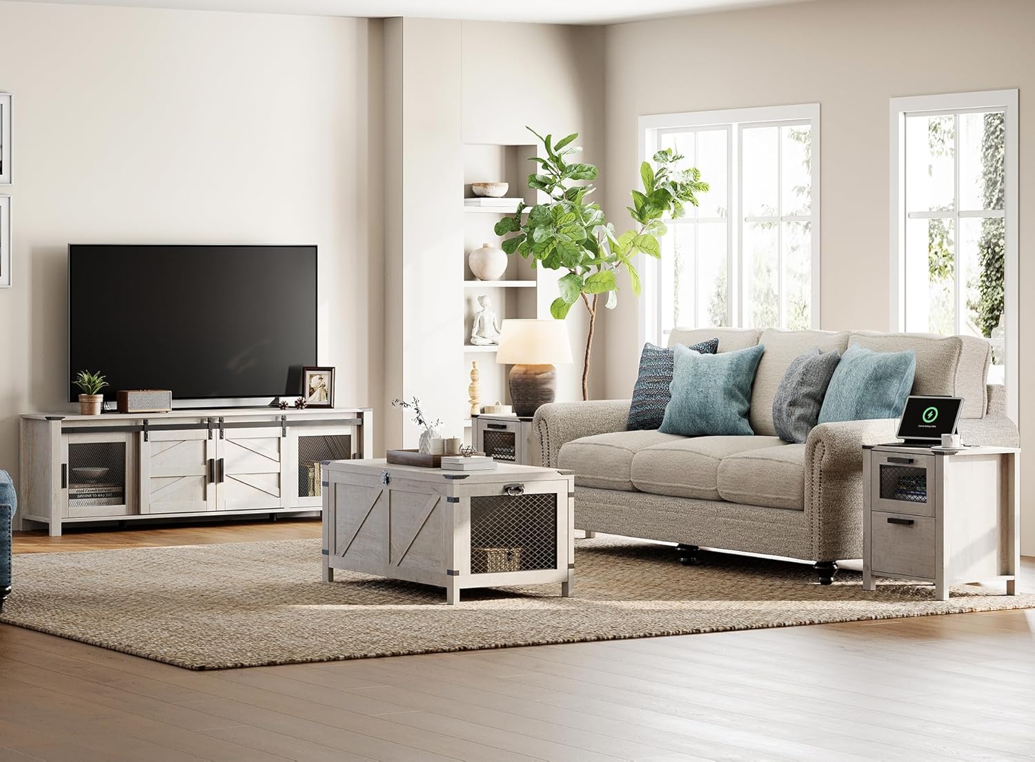 Our Take on the WAMPAT Farmhouse TV Stand‍ Set: Stylish & Functional