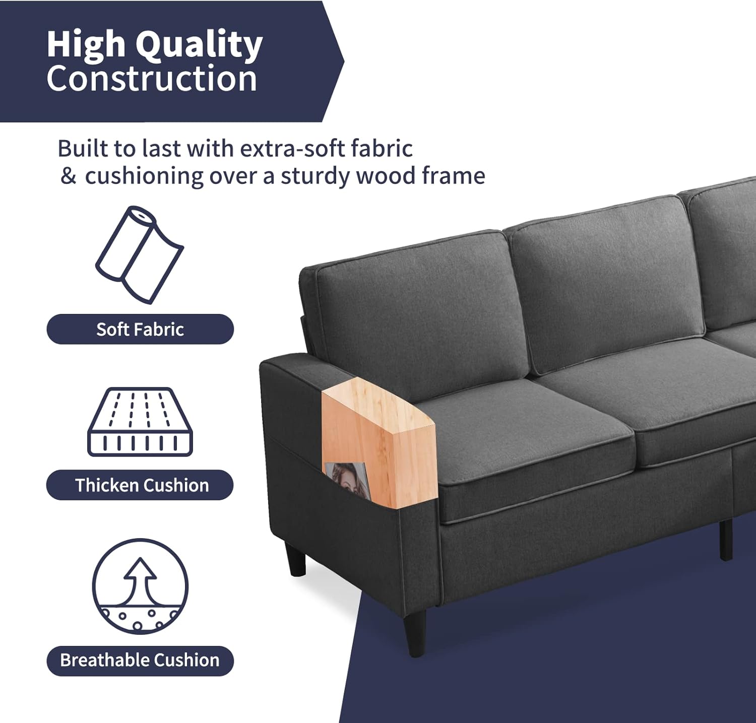 Our Honest ‍Take on ZAFLY's Stylish 3-Piece ⁤Sectional ⁢Sofa Set