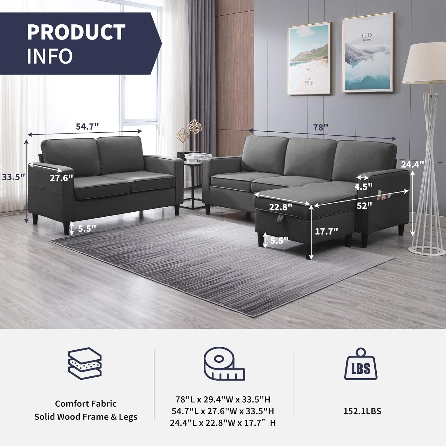 Our​ Honest Take on ZAFLY's‍ Stylish ⁢3-Piece Sectional Sofa Set