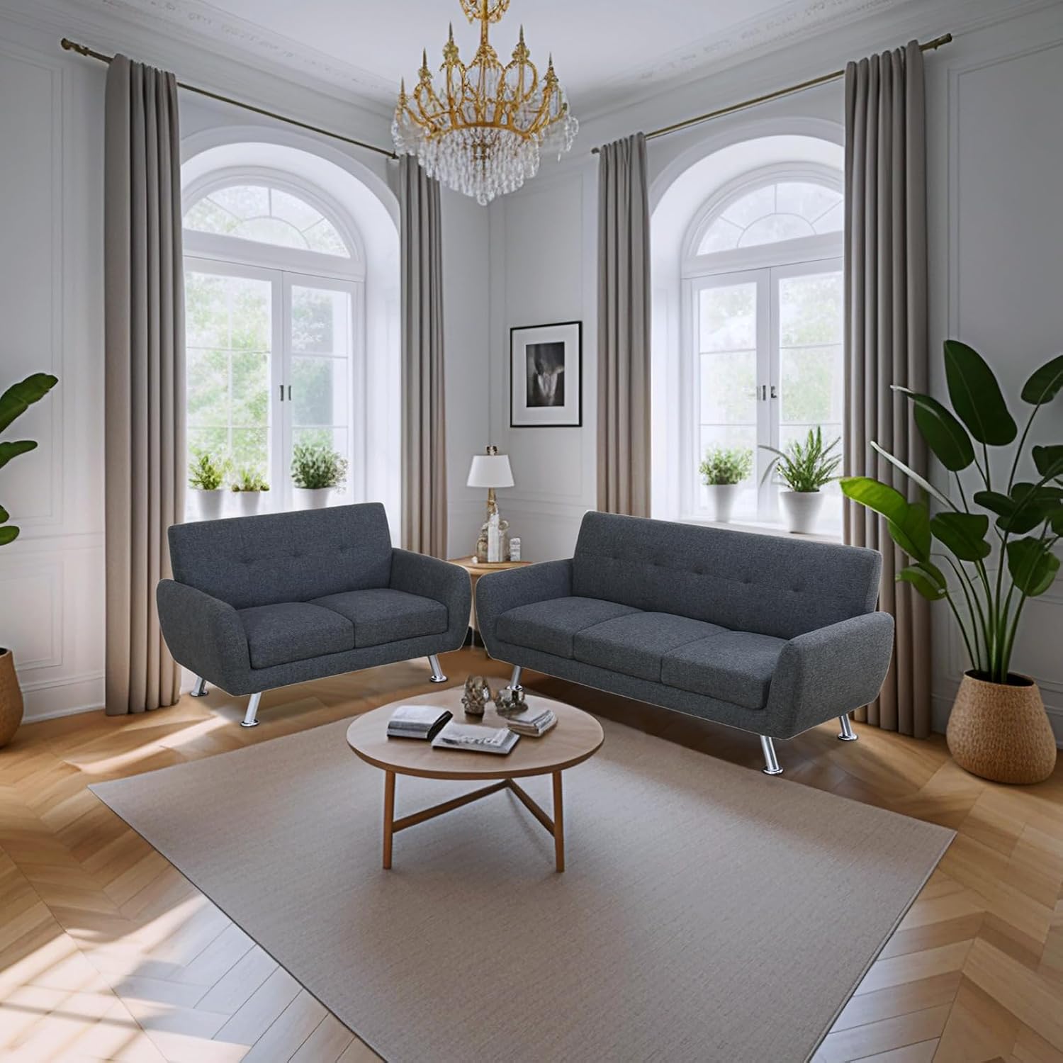 Our take on the Black Grey​ Linen 3-Piece Sofa Set's Comfort & Style