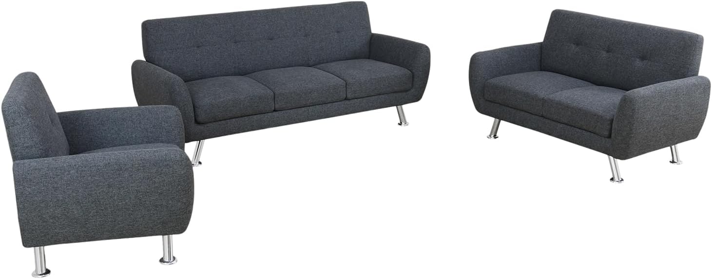 Our take on the Black Grey Linen 3-Piece​ Sofa Set's Comfort⁢ & Style
