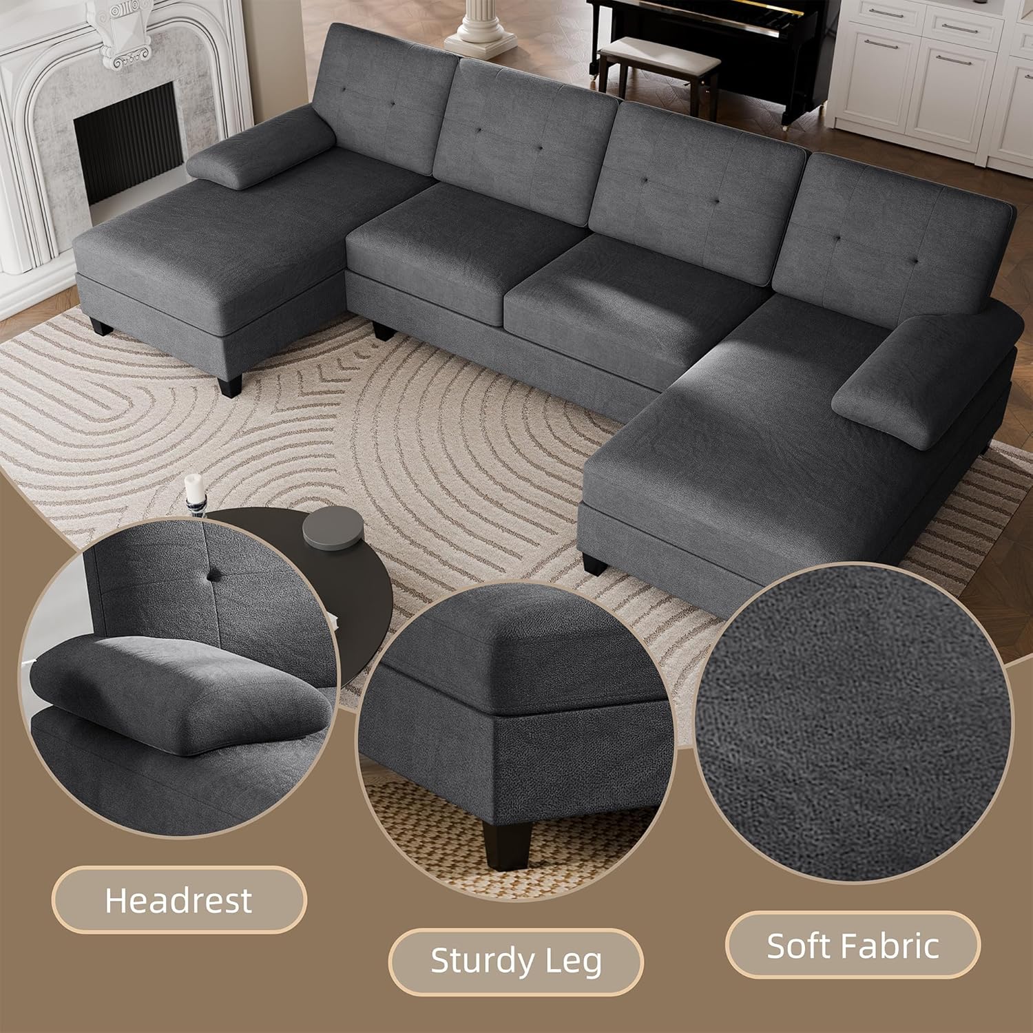 How We‍ Found Comfort and Style in Walsunny's ​U-Shaped Sectional Sofa