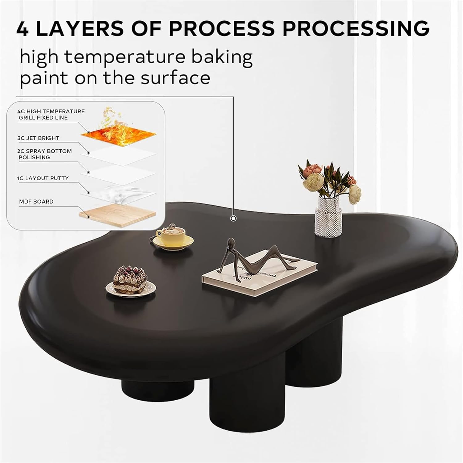 Why ‍We Love Our Cloud-Shaped Black Coffee Table's Charm