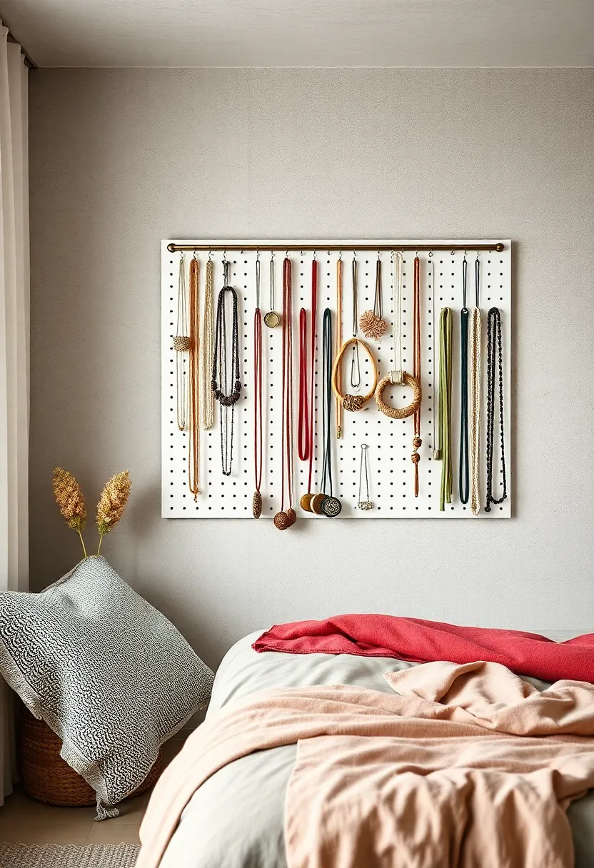 Install a wall-mounted‌ pegboard to​ hang necklaces ‌and bracelets, preventing tangles and ‌making each piece‍ easy to⁢ access