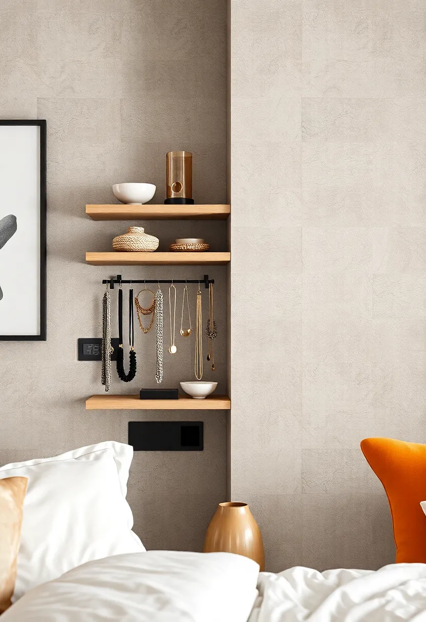 Mount a slim shelf with small ⁢bowls or jars ⁤to divide ‌and display your jewelry elegantly