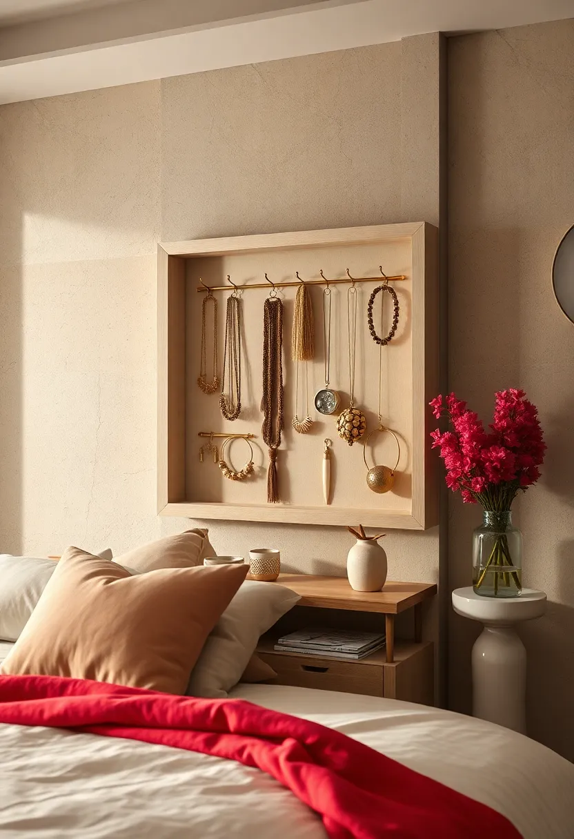 Repurpose a shadow box ‍frame ⁤with hooks and compartments for ​an artistic and organized jewelry display