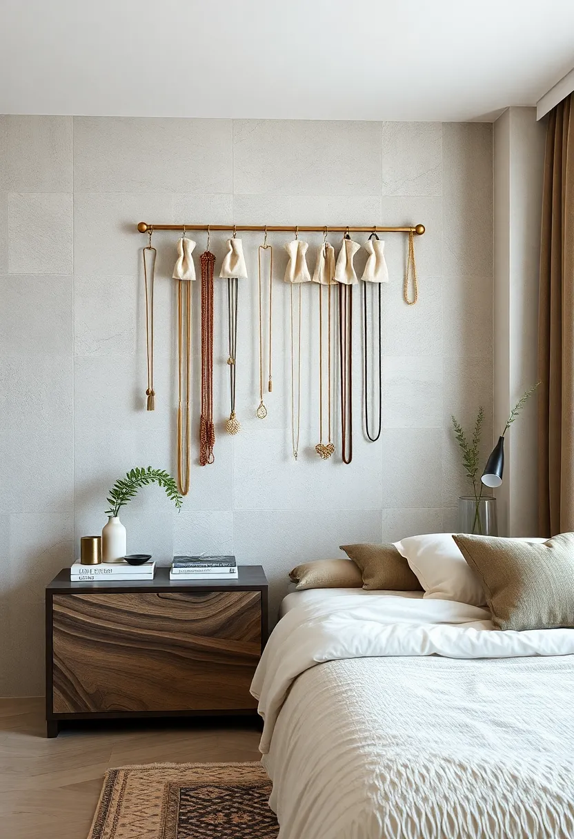 Store‍ necklaces ‌in individual fabric⁢ pouches hung on a decorative ⁢rod to ⁤avoid knots