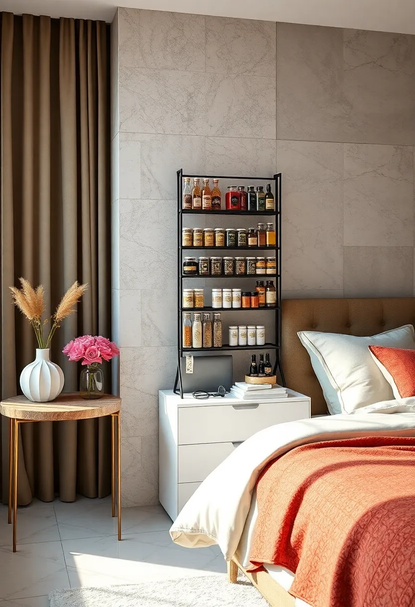 Use ⁢a multi-tiered spice rack‌ for ‌a compact, vertical storage solution on your​ vanity or dresser