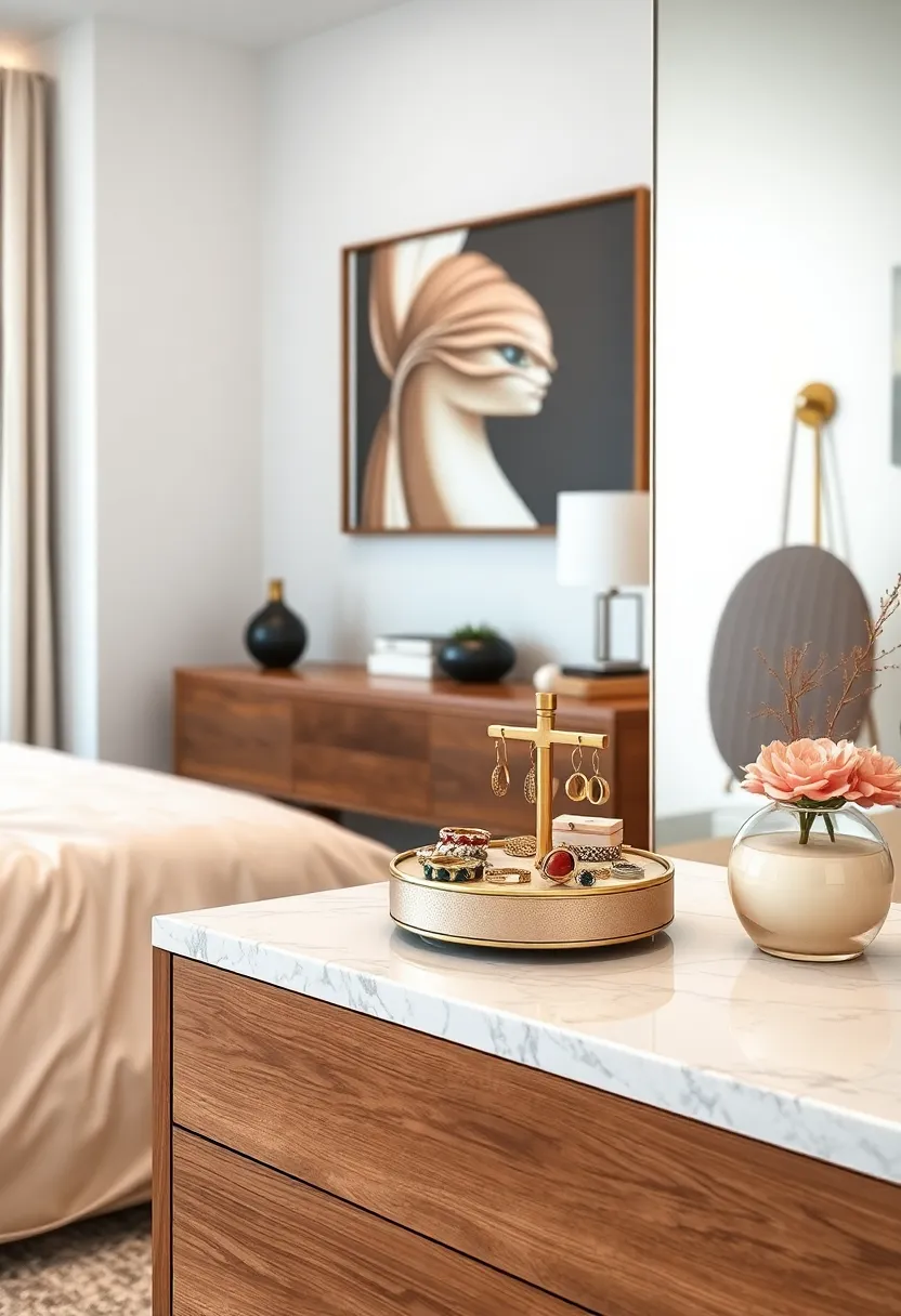 Use a rotating countertop organizer ‍to keep multiple ⁤rings and earrings ⁤within ‌easy ⁤reach during your morning routine