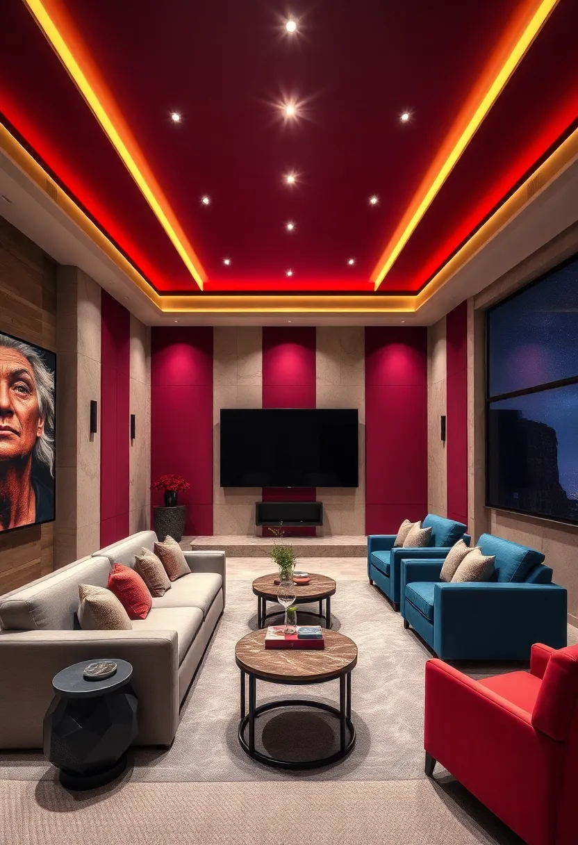 Accent ceilings painted in daring hues⁣ like midnight blue or ‌burgundy create an enveloping cocoon