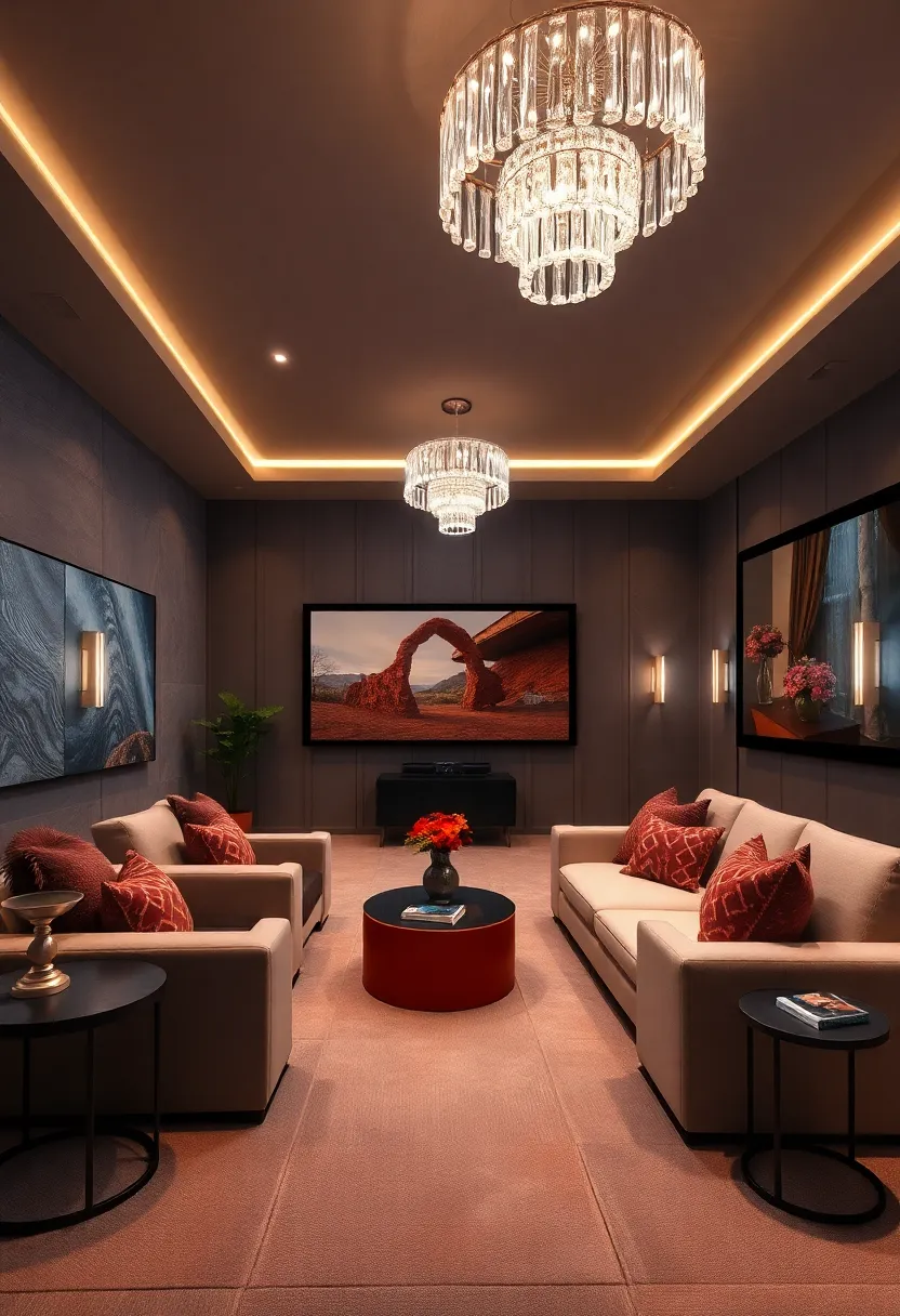 Statement lighting fixtures,such as crystal chandeliers or sculptural sconces,introduce glamour and drama