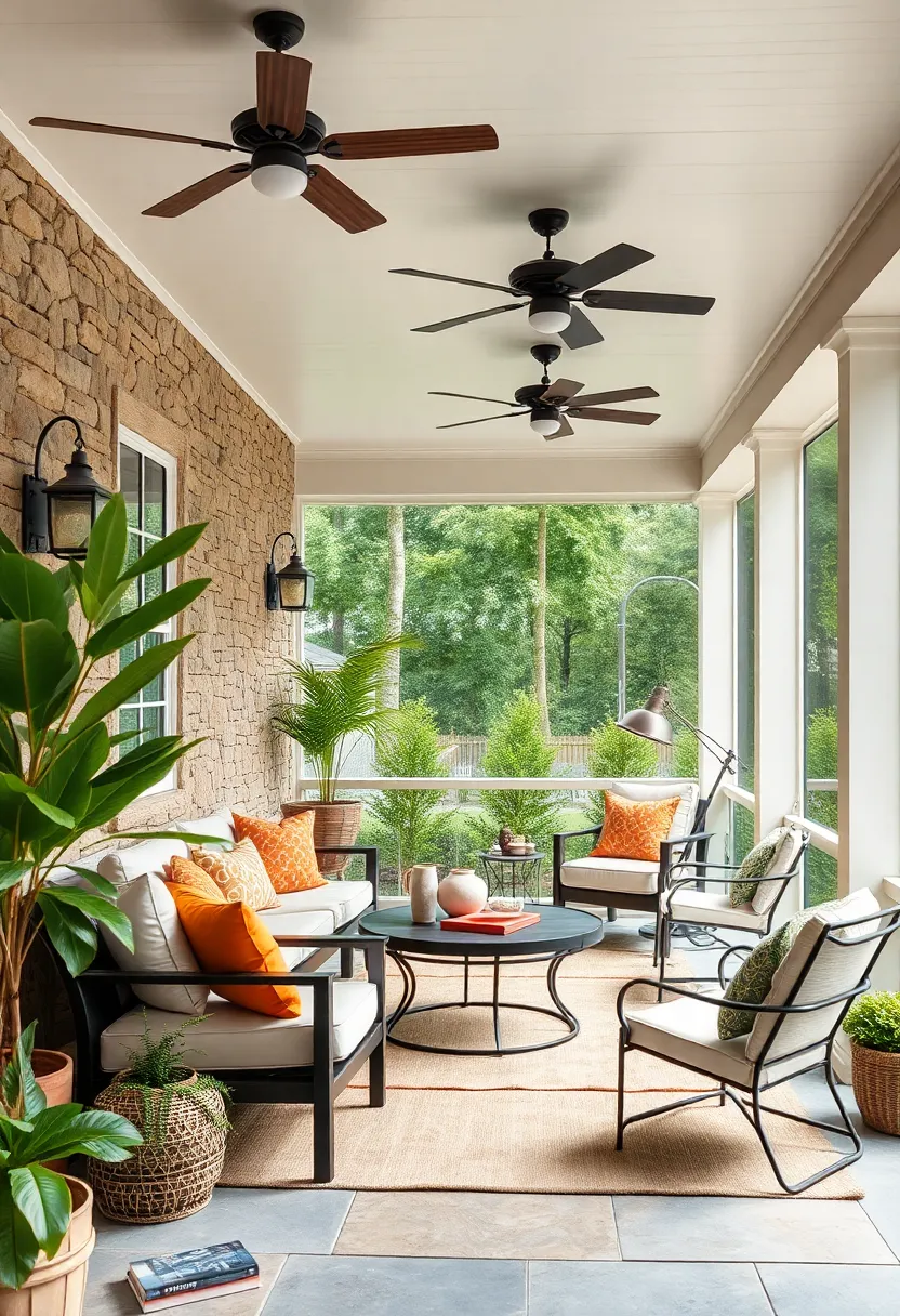 Install ⁢ceiling fans ‍with light fixtures ⁤to keep ​the space cool and well-lit