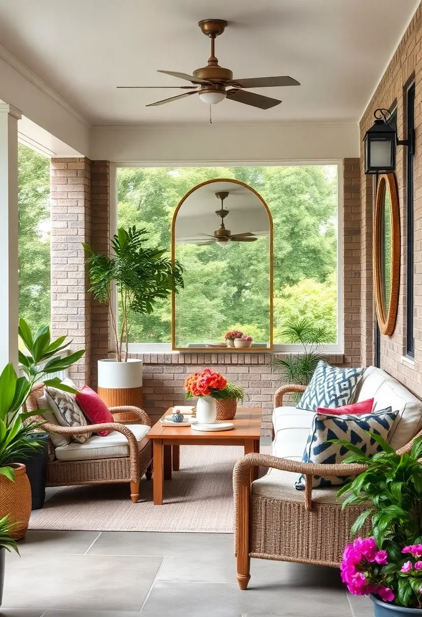 Introduce a statement outdoor mirror​ to ‌reflect‌ light and​ make⁢ your porch feel larger